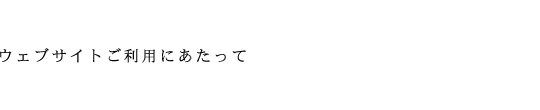 ウェブサイトご利用にあたって